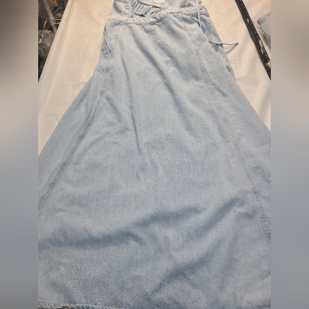 Women's Halter Neck Denim Maxi Dress - Universal Thread Blue Size 16 - Picture 3 of 5